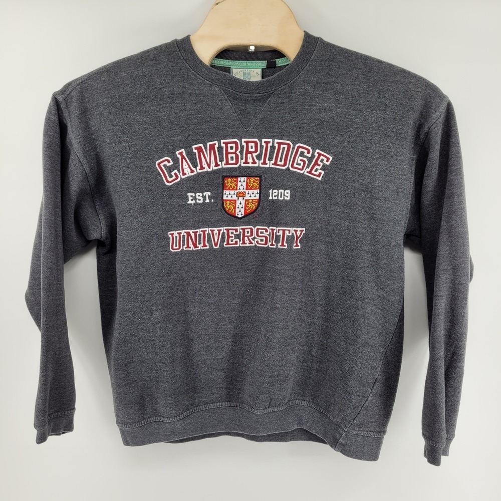 University of Cambridge Sweatshirt Size‎ Large Gray Crewneck Official Est 1209
